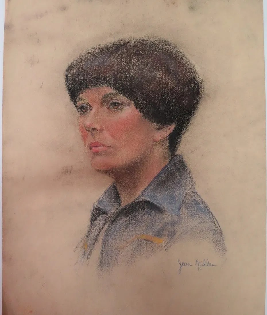Jean Miller "Attributed" Pastel on Paper Art: 18" x 14" Unframed No COA: Shipping in - House available. Jean Miller (12 August 1929 – 10 January 2014) was an English actress and painter.