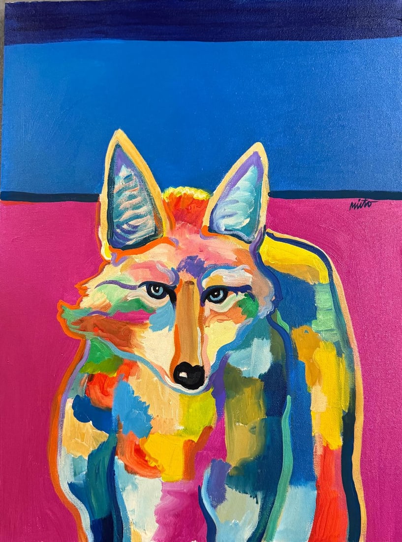John Nieto (Attributed) Acrylic on Canvas Art: 24" x 18" No COA: Shipping in - House available. John Nieto (1936–2018) was an American painter who concentrated on Native American themes and wildlife from the Western United States. He was a longtime resident o