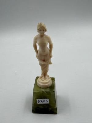 Hand Carved & Signed European Sculpture of Art Deco Nude Lady H: 4" w/ Base 5": We have an in-house shipping department to ensure your post-purchase processing is as easy as possible. We encourage you to call us 561-2129413 or contact carstensgalleries@yahoo.com if you have any f