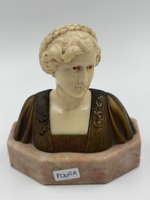 Ferdinand Preiss Art Deco Bust H: 4" w/ Marble Base H: 5" (1 of 3)