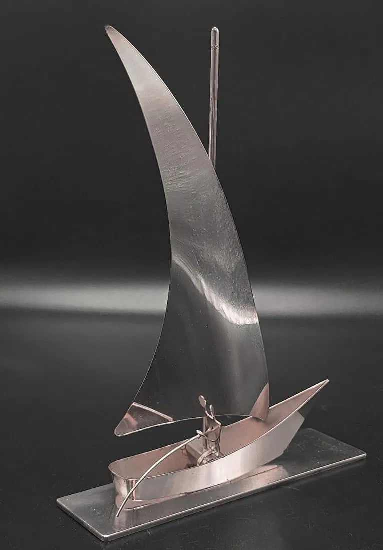 Atelier Hagenauer Art Deco Silverplated Sailboat H: 10" W: 7.8" D: 2" (1 of 5)