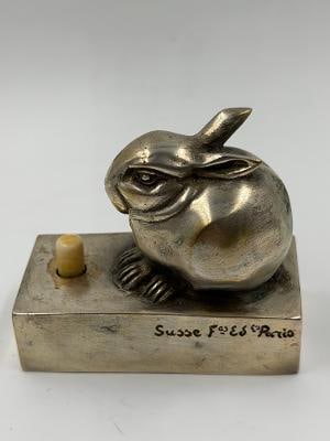 Edouard Marcel Sandoz Art Deco Call Bell Rabbit L: 3.3" France (1 of 3)