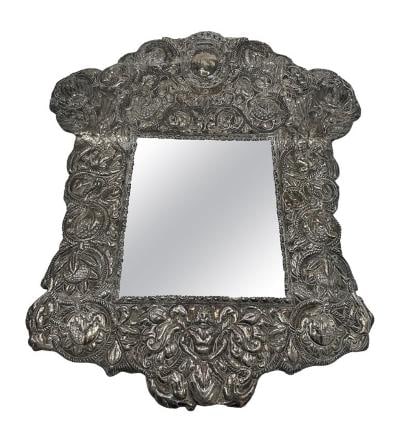 Sterling Silver Large Peruvian Mirror H: 25.5" W: 21" (1 of 5)