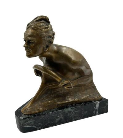 Bronze Car Mascot of Charles Stewart Rolls. Art Deco by Lorenzini (1907) (1 of 4)
