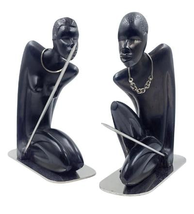 Atelier Hagenauer Art Deco Pair of Sculptures H: 7.6" W: 5" D: 2.3": We have an in-house shipping department to ensure your post-purchase processing is as easy as possible. We encourage you to call us 561-2129413 or contact carstensgalleries@yahoo.com if you have any f