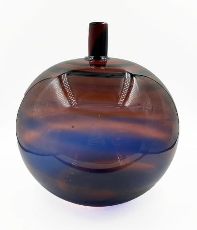 Artistic Glass Vase by Designer Alberto Churba H: 8.3" Diam: 6.5" (1 of 4)