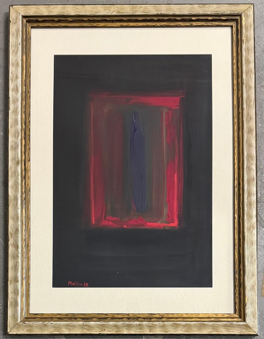Orhon Mubin (Attributed) Gouache on Paper Art: 21" x 14" Fr: 30" x 22" Turkey (1 of 3)