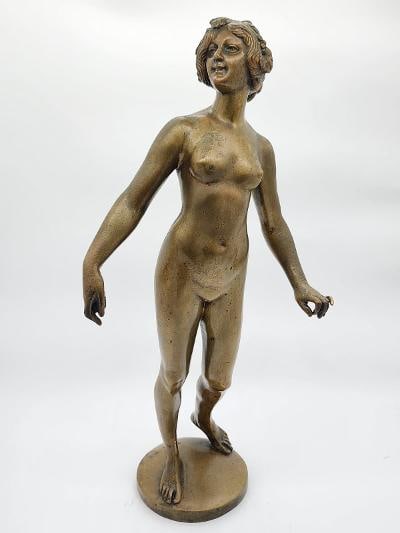 Art Deco Austrian Bronze Sculpture of Nude Lady Signed Tuch H: 16" W: 4": We have an in-house shipping department to ensure your post-purchase processing is as easy as possible. We encourage you to call us 561-2129413 or contact carstensgalleries@yahoo.com if you have any f