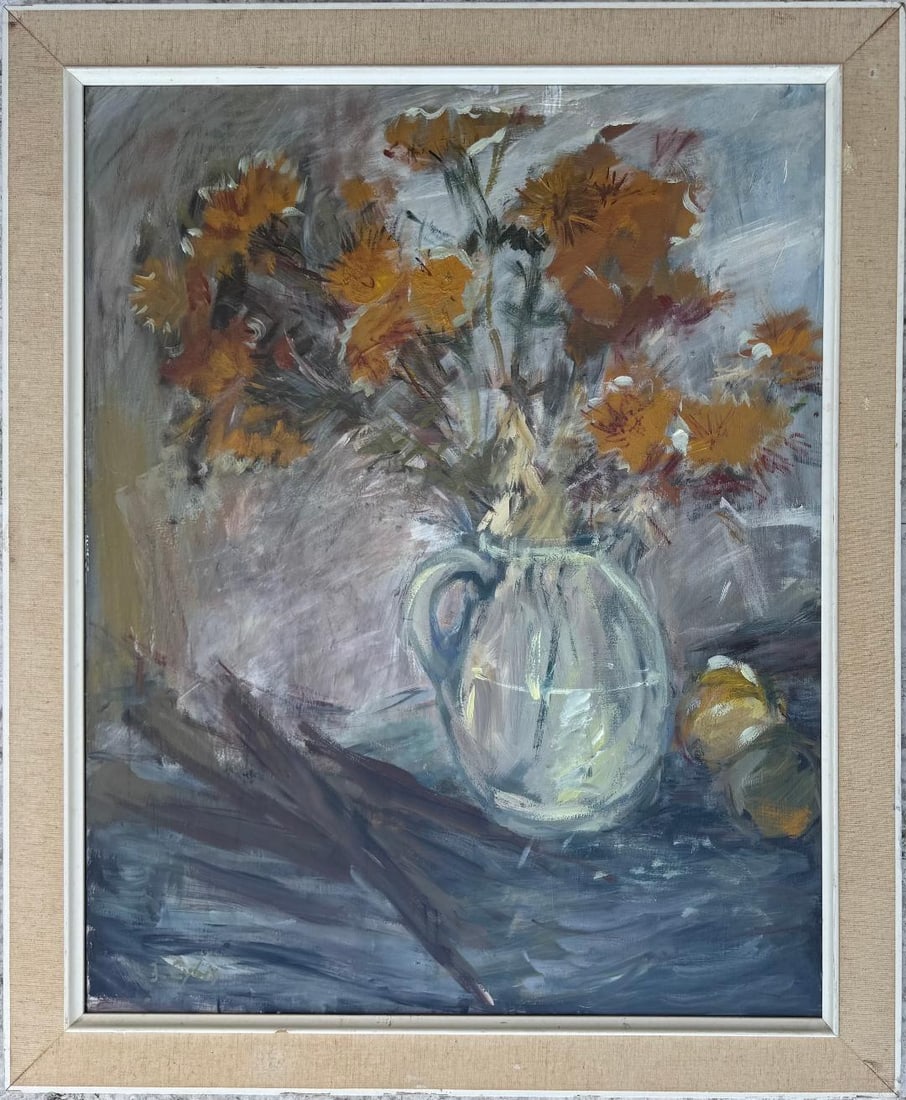 Jan Cybis (Attributed) Oil on Masonite Art: 27" x 21.5" Fr: 31" x 25.5" Poland: Shipping in - House available. No COA - Jan Cybis (16 February 1897 - 13 December 1972) was a prominent Polish painter and art teacher.