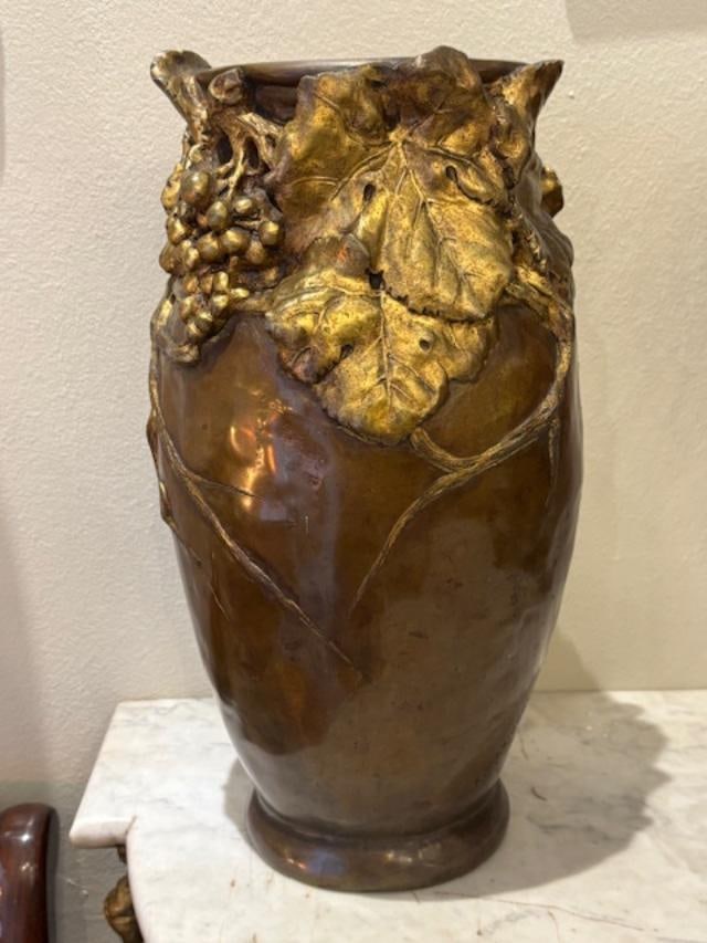 Albert Marionnet Art Nouveau Bronze Vase H: 15" W: 8" Frane w/ Provenance