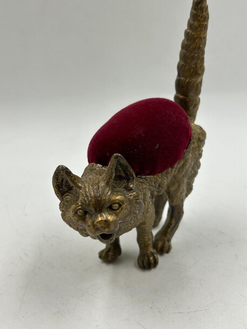 Vienna Bronze Figure of Cat (Pincushion) 5.3" x 4" x 1.4" Austria: We have an in-house shipping department to ensure your post-purchase processing is as easy as possible. We encourage you to call us 561-2129413 or contact carstensgalleries@yahoo.com if you have any f