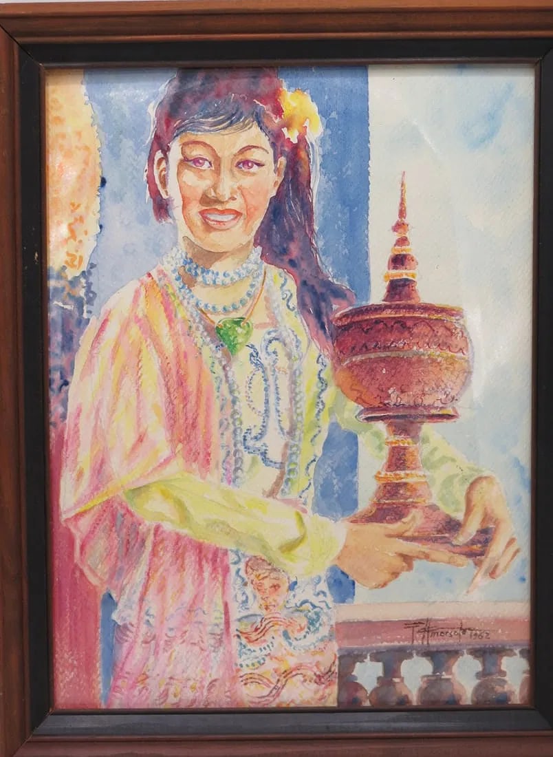 Fernando Amorsolo 1962 "Attributed" Gouache on Paper Art: 10.5" x 13.5" (1 of 4)