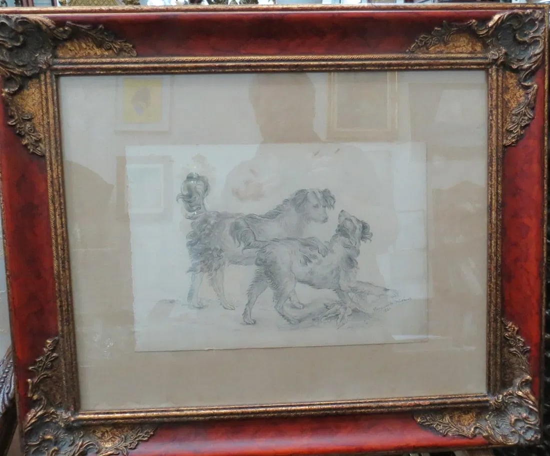 Marguerite Kirmase Pencil on Paper Art: 9" x 14" Frame: 22" x 26" No COA (1 of 2)