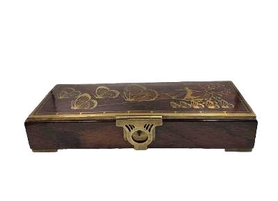 Erhard & Sohne Brass Inlaid Rosewood Box 3" x 13" x 5" (1 of 5)