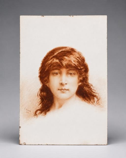 Porcelain Plaque MSO 1882 10.2" x 6.5" Signed & Stamped - Italy