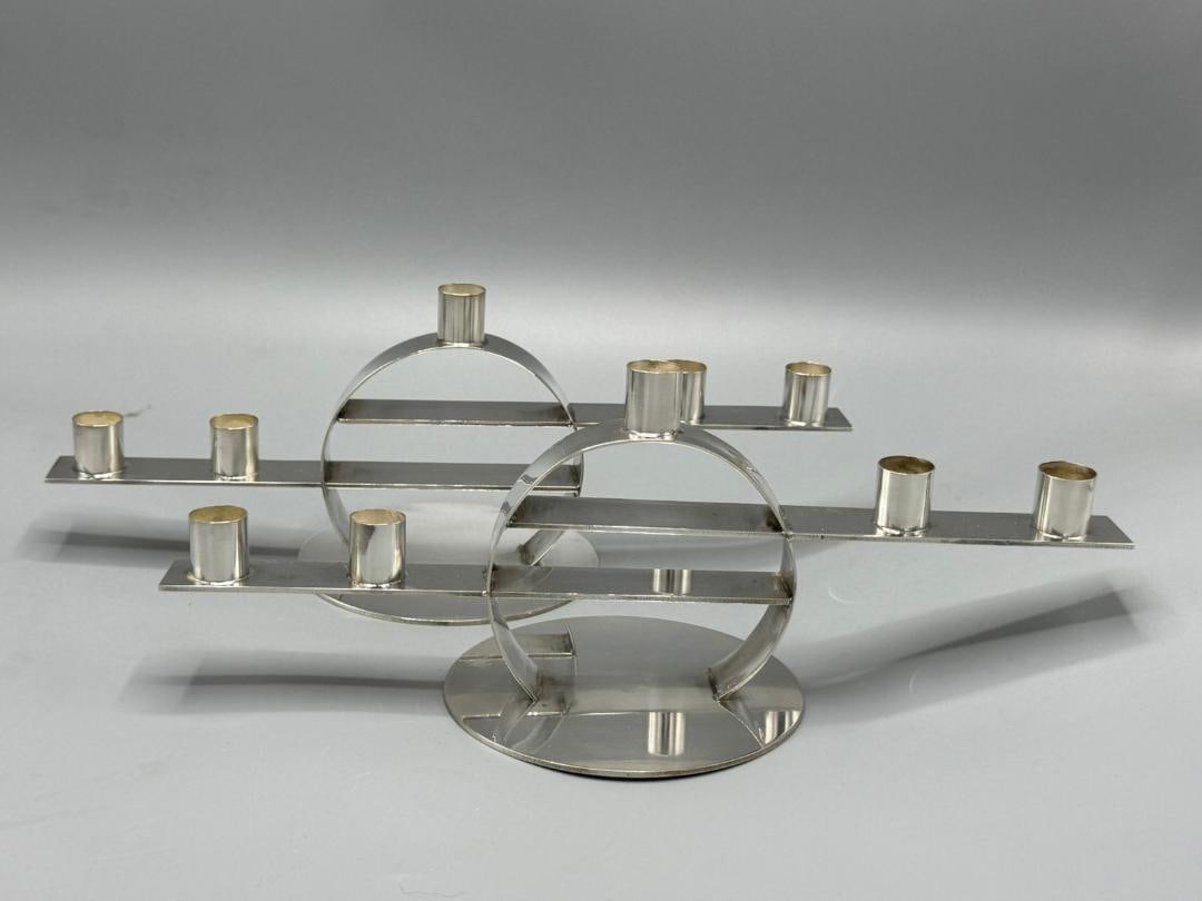 Maison Desny Art Deco Pair of Candelabras H: 5" W: 12": We have an in-house shipping department to ensure your post-purchase processing is as easy as possible. We encourage you to call us 561-2129413 or contact carstensgalleries@yahoo.com if you have any f