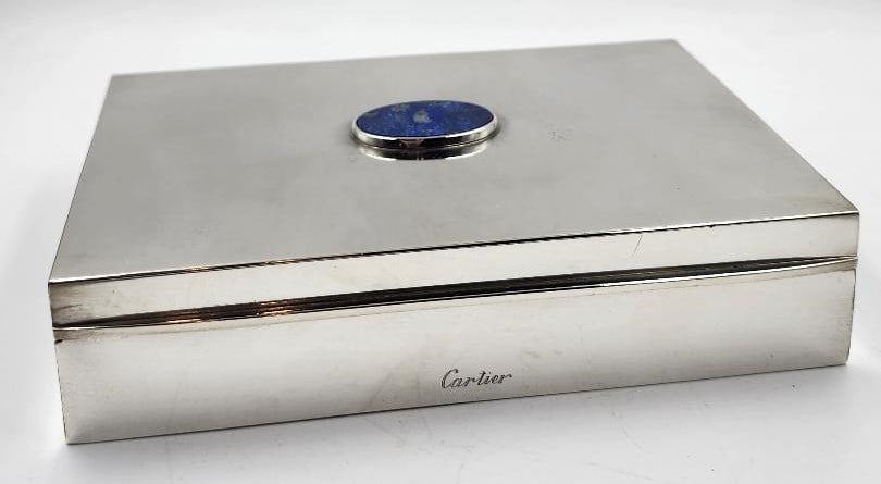 Cartier Art Deco Silverplated Excellent Box H: 1.2" W: 8.5" D: 4.5" France: We have an in-house shipping department to ensure your post-purchase processing is as easy as possible. We encourage you to call us 561-2129413 or contact carstensgalleries@yahoo.com if you have any f