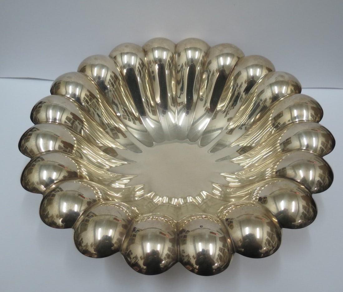 Jean Despres Art Deco Silverplated Magnificent Centerpiece Diam: 12" France (1 of 2)