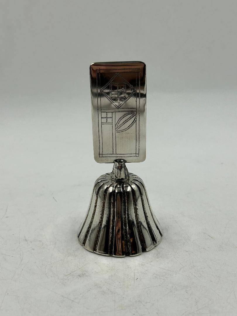 Atelier Hagenauer Art Deco Silverplated Bell H: 4" Diam: 2": We have an in-house shipping department to ensure your post-purchase processing is as easy as possible. We encourage you to call us 561-2129413 or contact carstensgalleries@yahoo.com if you have any f