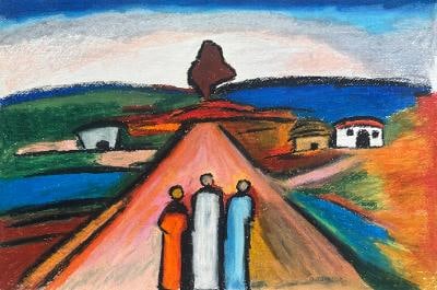 Georges Henri Rouault (Attributed) Pastel on Board Art: 13.2" x 19.5": We have an in-house shipping department to ensure your post-purchase processing is as easy as possible. We encourage you to call us 561-2129413 or contact carstensgalleries@yahoo.com if you have any f