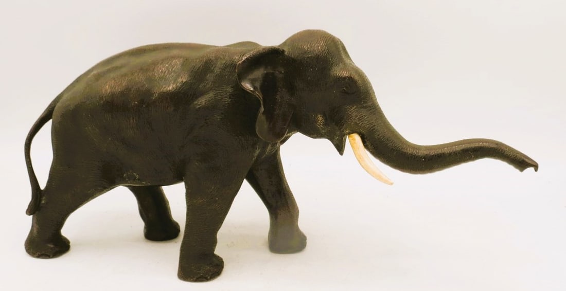 Bronze Sculpture "Elephant" Museum Quality H: 7" W: 15" D: 6" (1 of 5)