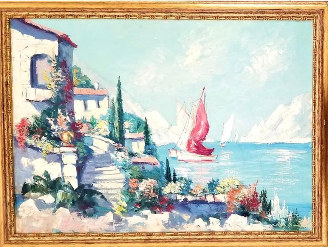 LeRoy Neiman (Attributed) Oil on Canvas Art: 28" x 20" Fr: 30" x 23" (1 of 2)