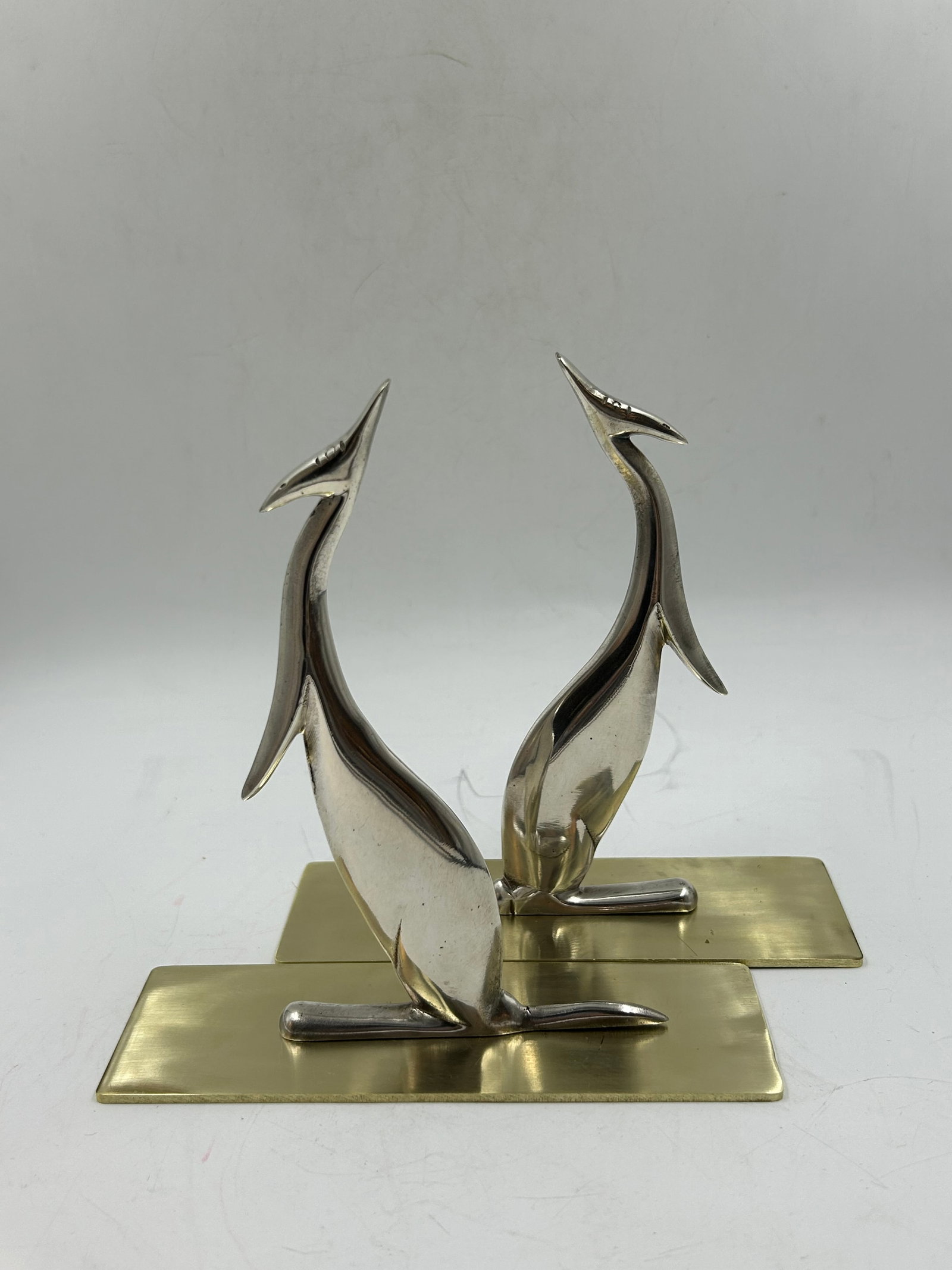 Atelier Hagenauer Art Deco Silverplated Pair of Kangaroos H: 6" W: 5" D: 2" (1 of 4)