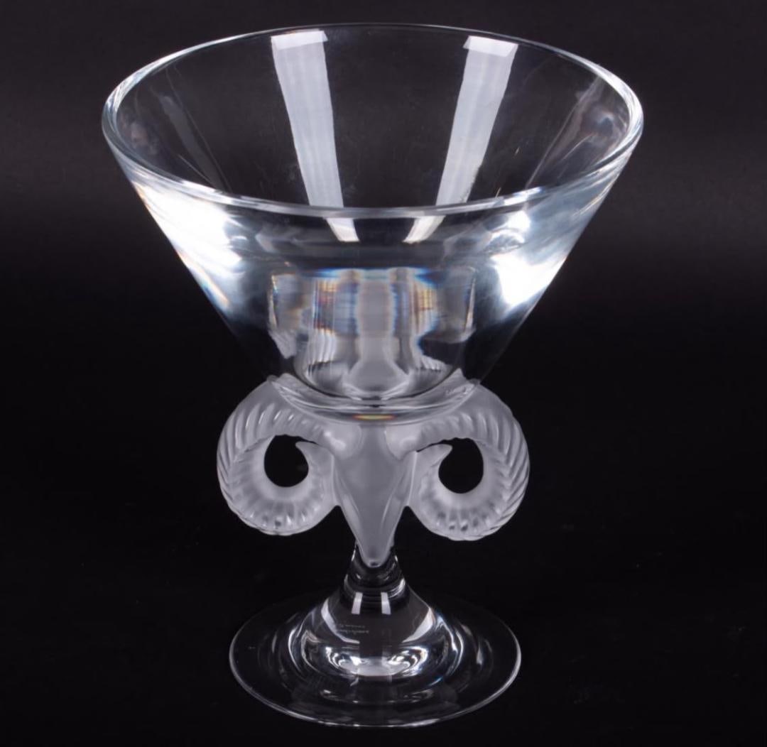 Lalique Crystal ?Aries? Centerpiece Bowl ? Ram Head Pedestal H: 8.4" D: 7.5": We have an in-house shipping department to ensure your post-purchase processing is as easy as possible. We encourage you to call us 561-2129413 or contact carstensgalleries@yahoo.com if you have any f