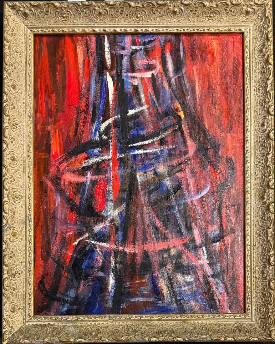 Turan Selim (attributed) Oil on Canvas Art: 24" x 18" Frame: 28" x 22" (1 of 3)