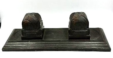 Delannay Bronze Double Inkwell Foundry Susse Fress W: 12" France (1 of 4)