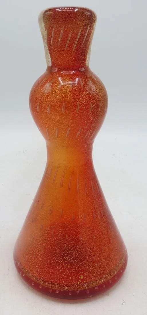 Antique Murano Glass Vase w/ Bubbles Inside H: 8" Italy: Shipping In - House available -