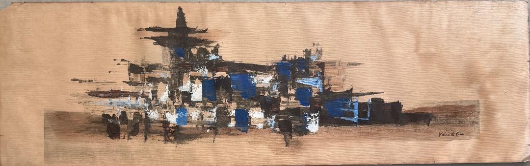 Maria Elena Vieira da Silva 1908-1992 - Mixed media on Paper Art: 11" x 35" (1 of 2)