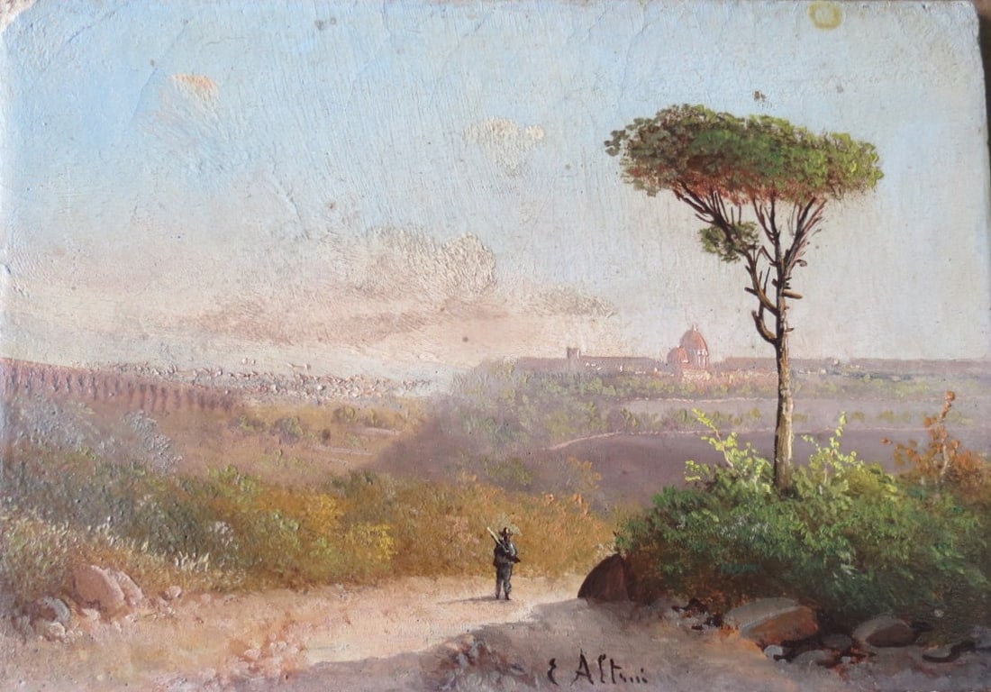 Enrico Altrui Oil on Panel Art: 5.5" x 4" Unframed Italy (1 of 3)