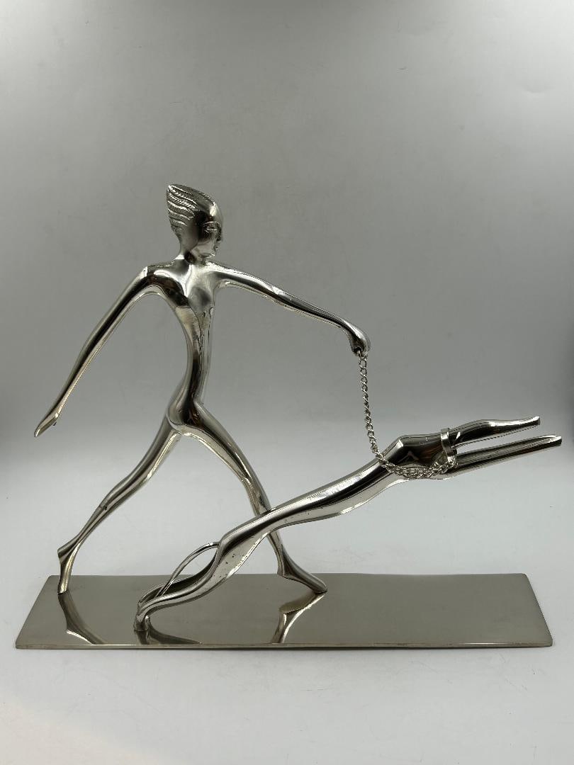 Atelier Hagenauer Art Deco Silverplated Large Figure 9" x 10.5" x 3": Shipping in - House Available - Karl Hagenauer was an influential Austrian designer in the Art Deco style. Goldsmith. Carl Hagenauer founded what became the Hagenauer Wien in 1898. His oldest son,