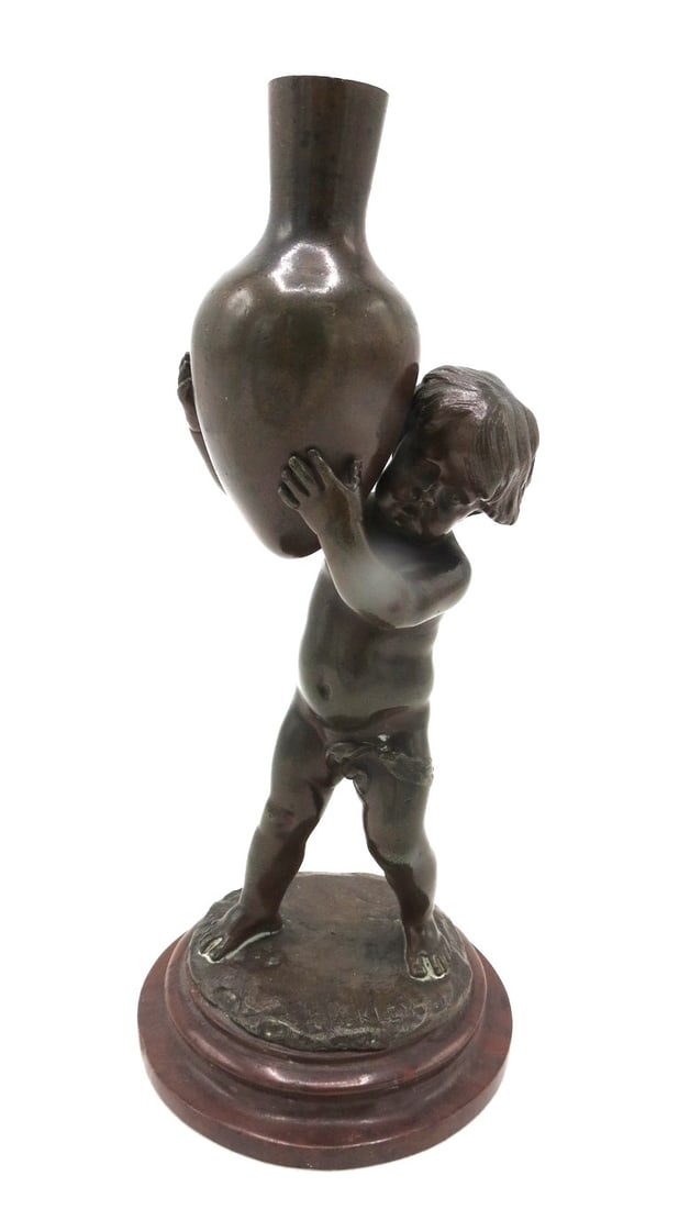 Louis Kley Art Nouveau Bronze Figure w/ Marble Base H: 8": We have an in-house shipping department to ensure your post-purchase processing is as easy as possible. We encourage you to call us 561-2129413 or contact carstensgalleries@yahoo.com if you have any f