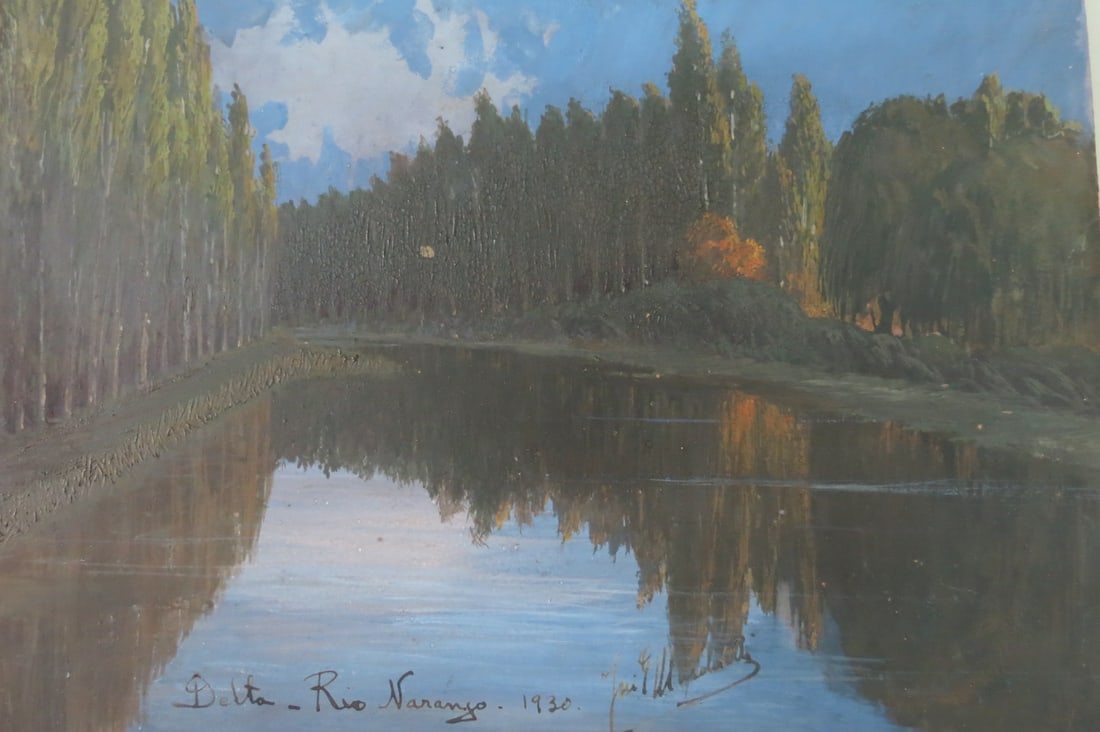 Antique Signed Oil on Board "Rio Naranjo" Art: 9" x 7" Unframed: We have an in-house shipping department to ensure your post-purchase processing is as easy as possible. We encourage you to call us 561-2129413 or contact carstensgalleries@yahoo.com if you have any f