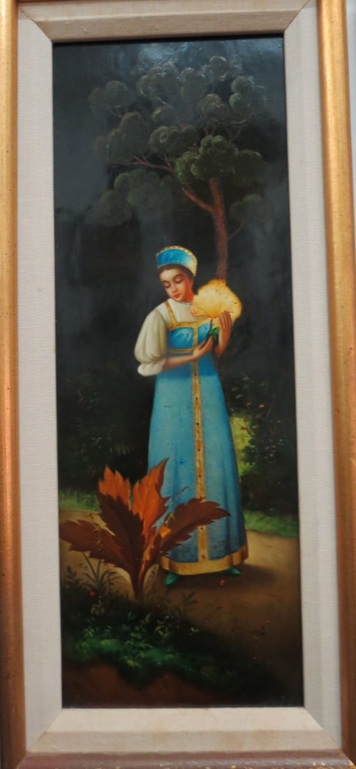 Antique Oil on Panel Art: 16" x 6" Frame: 19" x 9": No COA - We have an in-house shipping department to ensure your post-purchase processing is as easy as possible. We encourage you to call us 561-2129413 or contact carstensgalleries@yahoo.com if you h