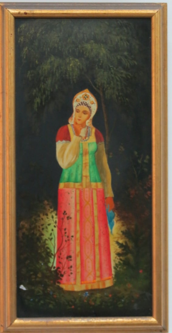 Antique Oil on Panel Art: 16" x 6" Frame: 19" x 9": No COA - We have an in-house shipping department to ensure your post-purchase processing is as easy as possible. We encourage you to call us 561-2129413 or contact carstensgalleries@yahoo.com if you h
