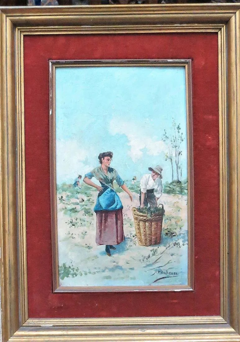 Signed A P Padron Antique Oil on Panel Art: 16" x 6" Frame: 19" x 9": No COA - We have an in-house shipping department to ensure your post-purchase processing is as easy as possible. We encourage you to call us 561-2129413 or contact carstensgalleries@yahoo.com if you h