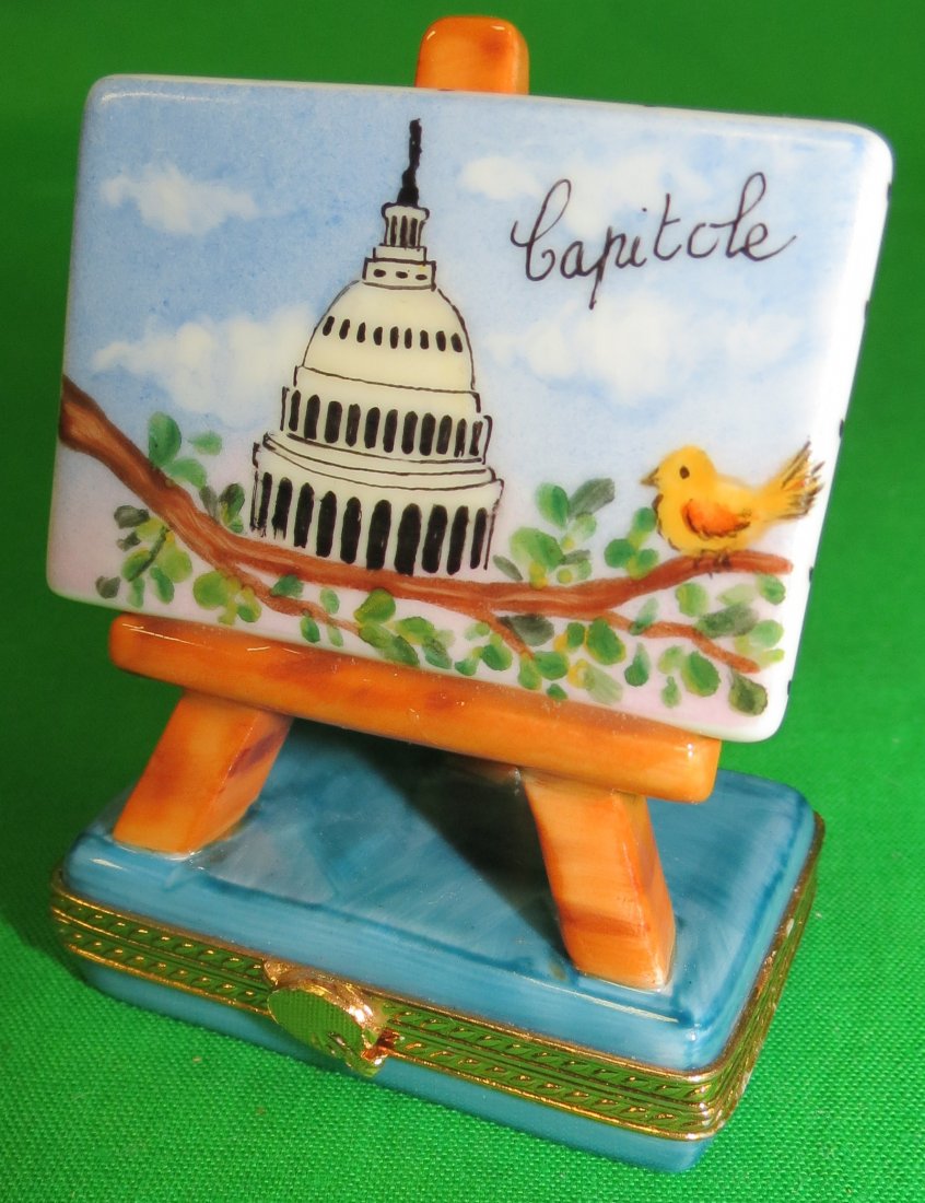 Limoges Hand Painting Box (France original): .Est. Shipping = $ 12 to USA
