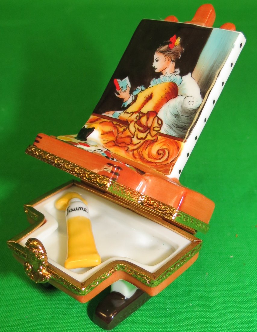 Limoges Hand Painting Box (France original): .Est. Shipping = $ 12 to USA