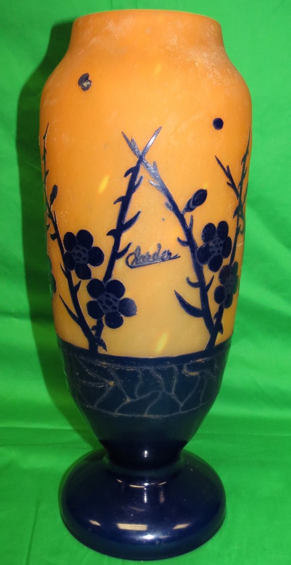 Charder Vase France H: 17" Dia: 7": Est. Shipping = $ 40 to US.