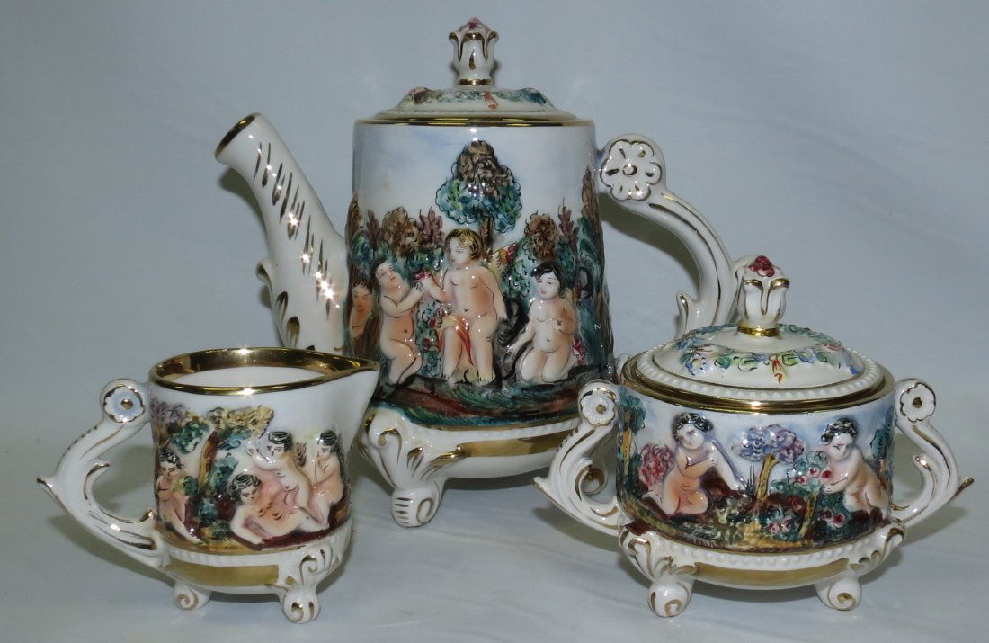 Capodimonte Tea Set 3 pieces May 15, 2014 Carstens Galleries in FL