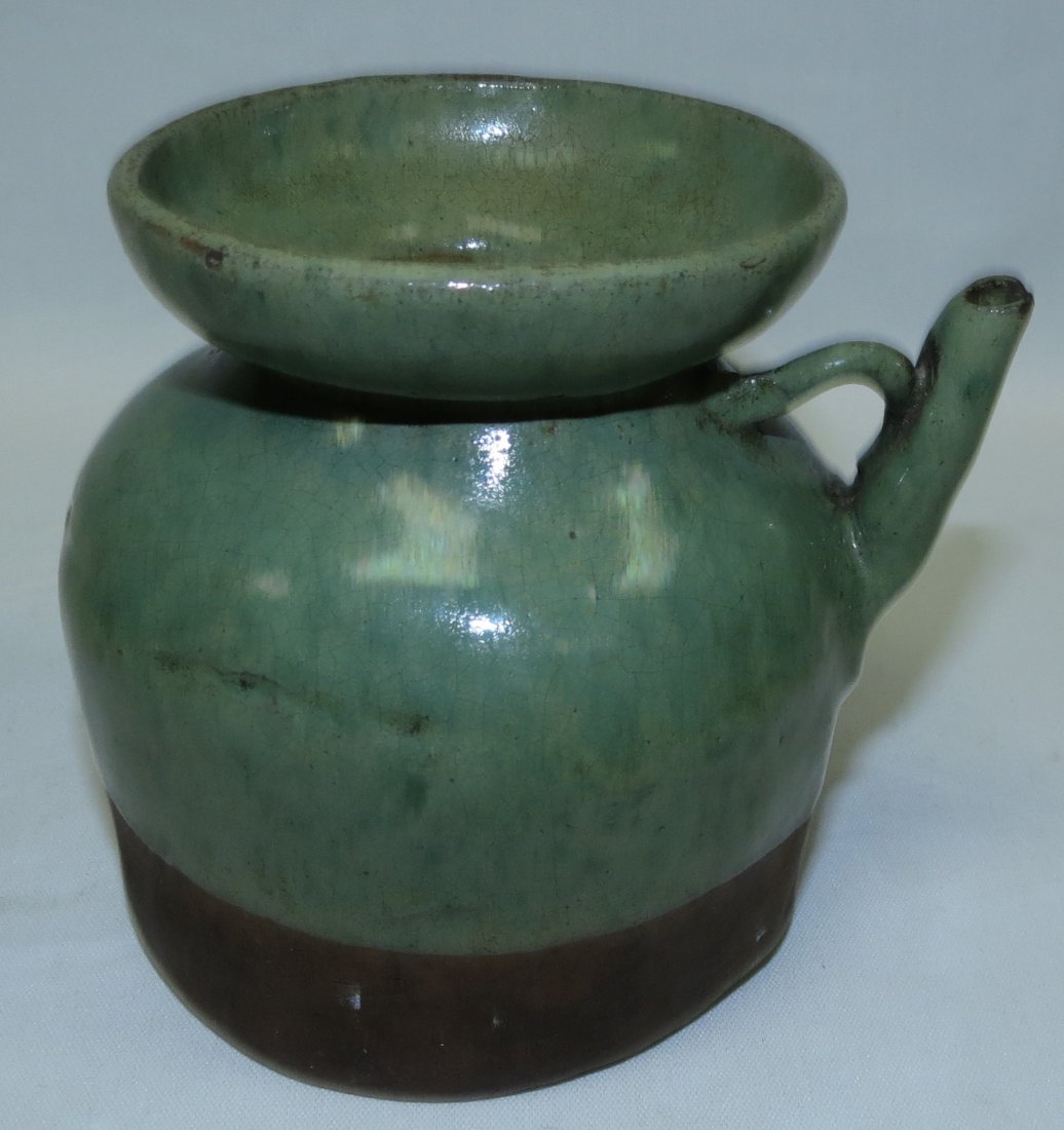 Chinese Tea Pot (Old) w/ Mark H: 4.5" Diam: 5": Est Shipping $ 20 to USA