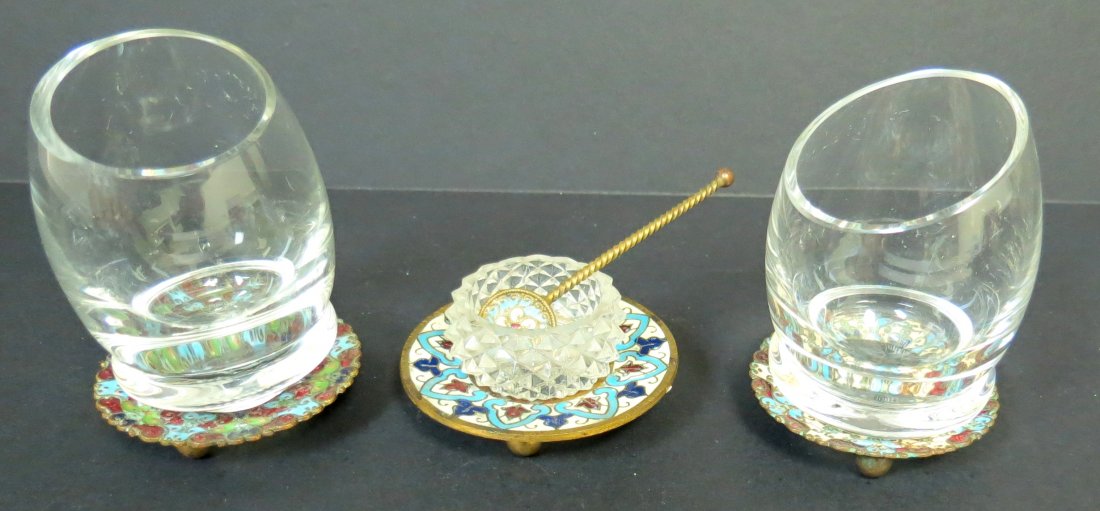 Rosenthal shot Glasses ,Salt Dip,Enamel , 3pcs D: 2": Est Shipping to USA $ 12