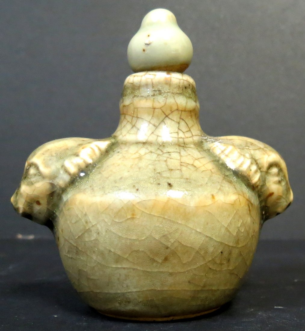 Snuff Bottle Chinese Ceramic H: 3" (1 of 2)