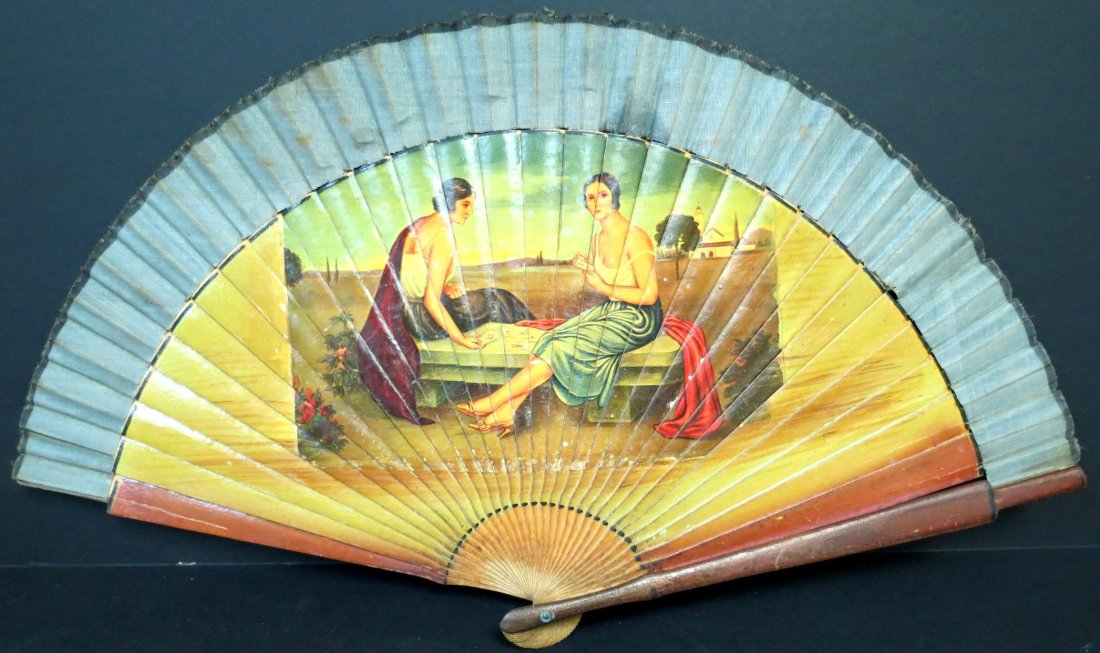 Spanish Fan Painted & Signed L: 16" (1 of 2)