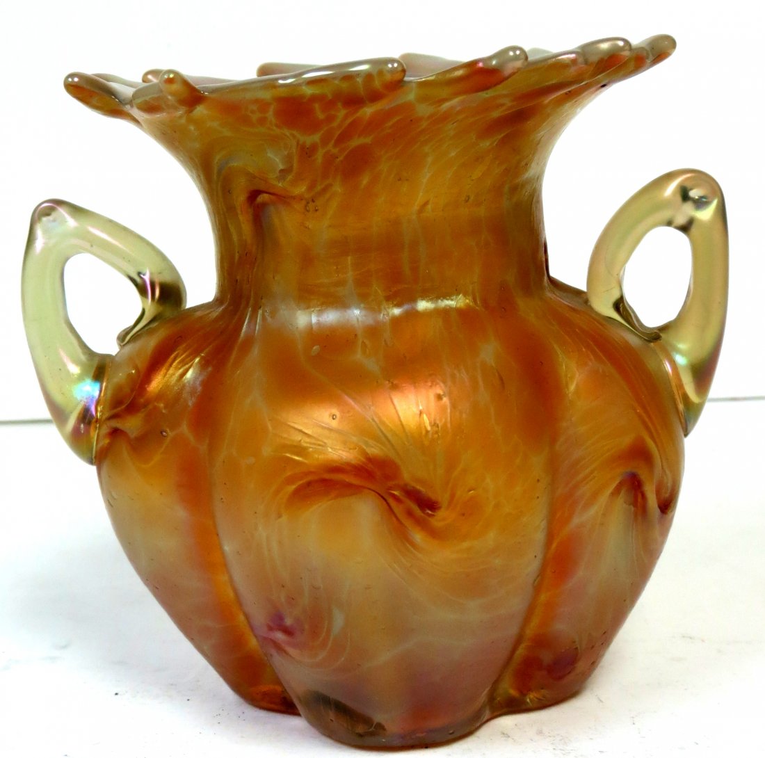 Loetz - Bohemia Glass Vase H: 4.2": Est Shipping = $ 25 to USA