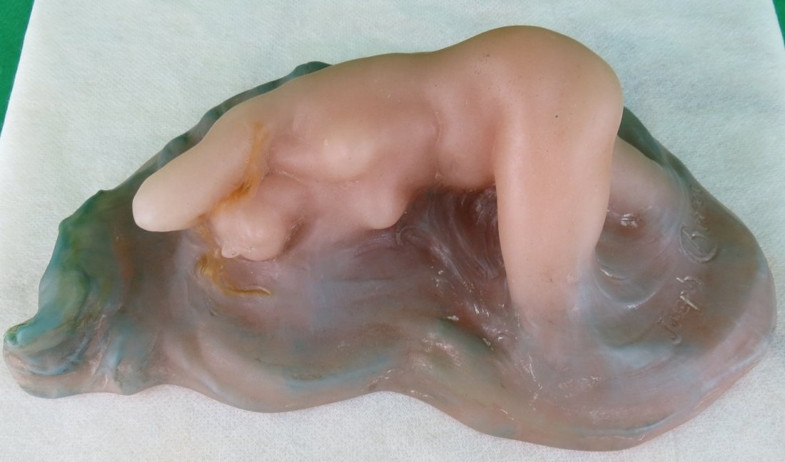 Pate de Verre By Joseph Cheter & Walter Nancy: 1910 H: 3.5" W: 10" D: 5" Est Shipping = $ 80 To U.S