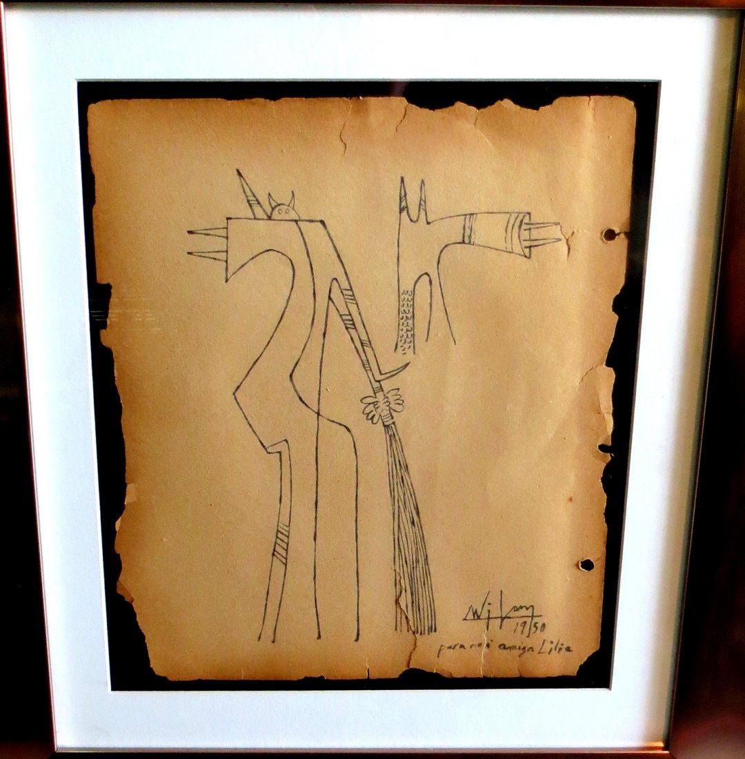 W. Lam "Abstract" Pencil on Paper - with COA (1 of 2)